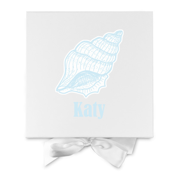 Sea-blue Seashells Gift Boxes with Magnetic Lid - White - Approval