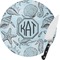 Sea-blue Seashells Round Glass Cutting Board - Medium (Personalized)