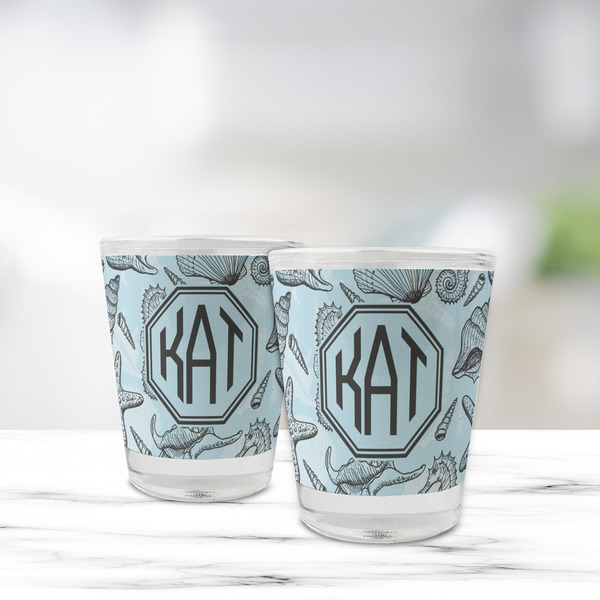 Sea-blue Seashells Glass Shot Glass - Standard - LIFESTYLE
