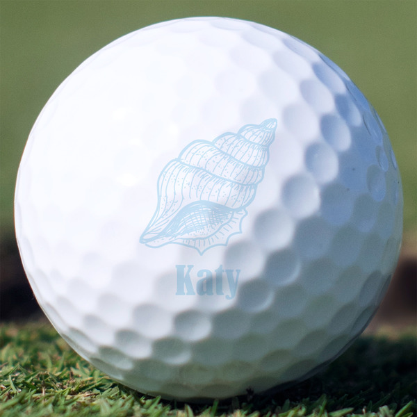 Custom Sea-blue Seashells Golf Balls - Titleist Pro V1 - Set of 3 (Personalized)