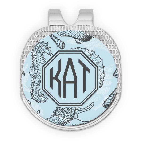 Sea-blue Seashells Golf Ball Hat Marker Hat Clip