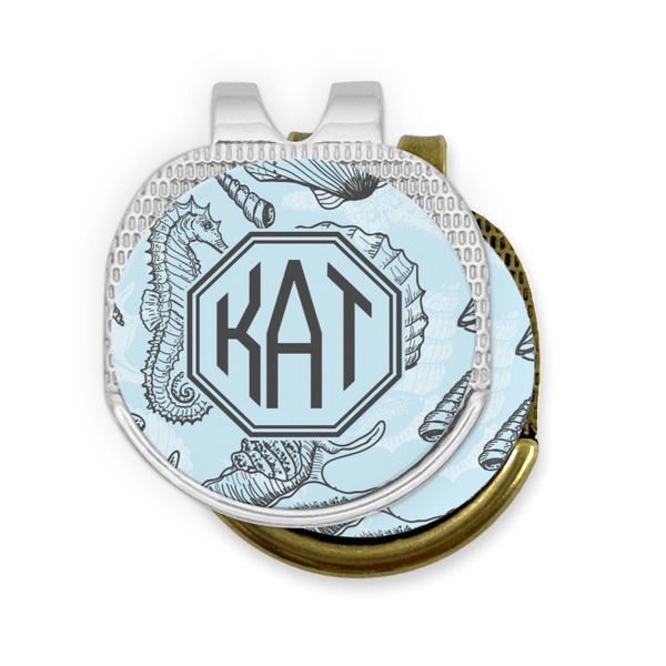 Sea-blue Seashells Golf Ball Marker Hat Clip - PARENT/MAIN