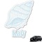 Sea-blue Seashells Graphic Car Decal (Personalized)