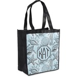 Sea-blue Seashells Grocery Bag (Personalized)