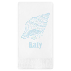 Sea-blue Seashells Guest Napkins - Full Color - Embossed Edge (Personalized)