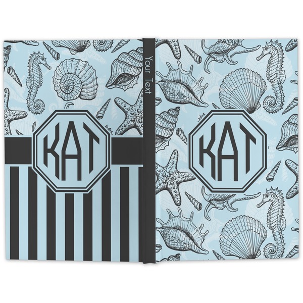 Sea-blue Seashells Hard Cover Journal - Apvl