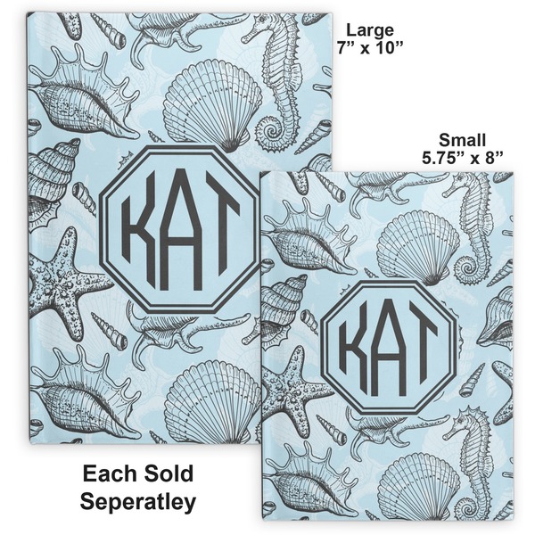 Sea-blue Seashells Hard Cover Journal - Compare