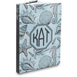 Sea-blue Seashells Hardbound Journal (Personalized)