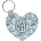 Sea-blue Seashells Heart Plastic Keychain w/ Monogram