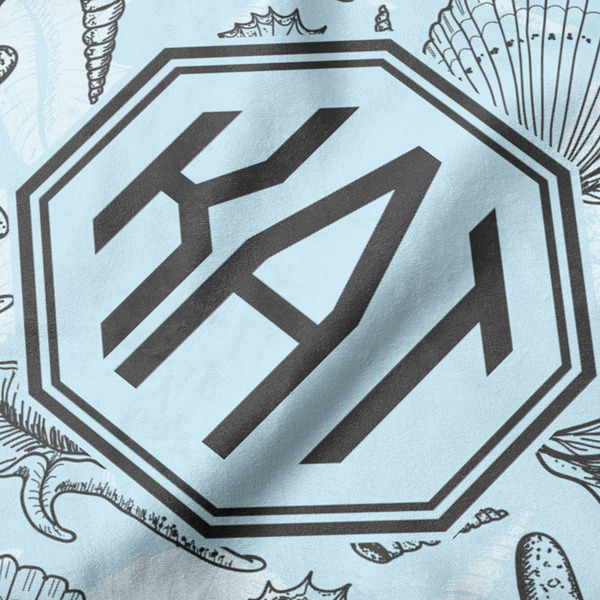 Sea-blue Seashells Hooded Baby Towel- Detail Close Up