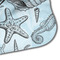 Sea-blue Seashells Hooded Baby Towel- Detail Corner