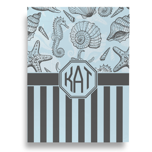 Sea-blue Seashells House Flags - Double Sided - BACK