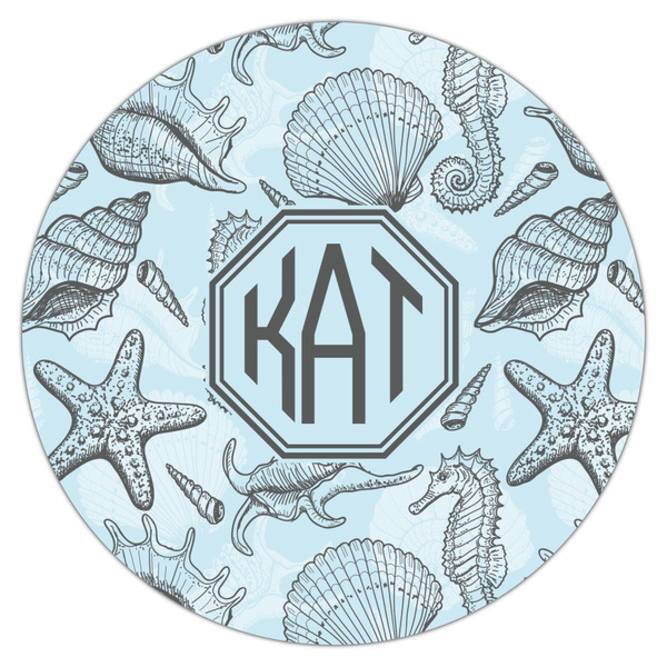 Sea-blue Seashells Icing Circle - Large - Single