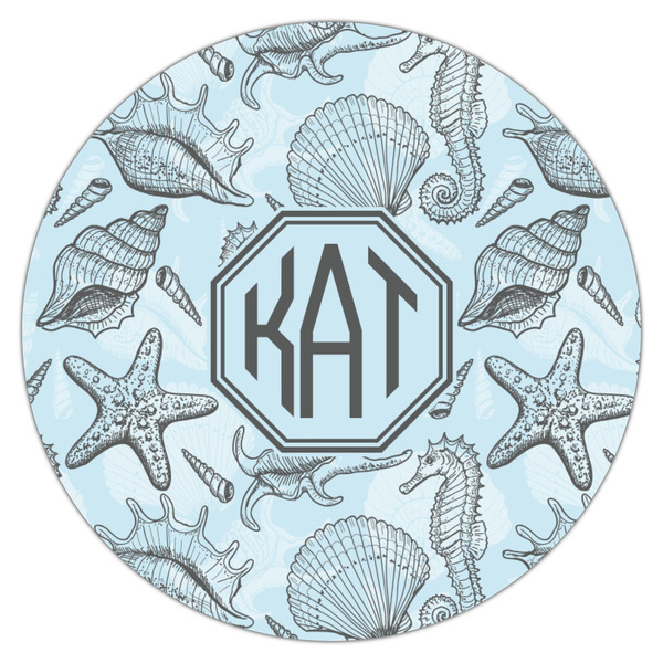 Sea-blue Seashells Icing Circle - Medium - Single