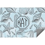 Sea-blue Seashells Indoor / Outdoor Rug - 8'x10' (Personalized)