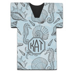 Sea-blue Seashells Jersey Bottle Cooler (Personalized)