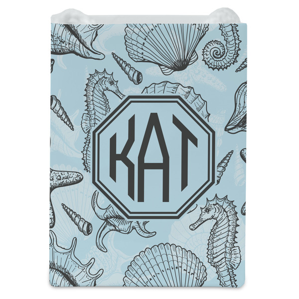 Sea-blue Seashells Jewelry Gift Bag - Gloss - Front