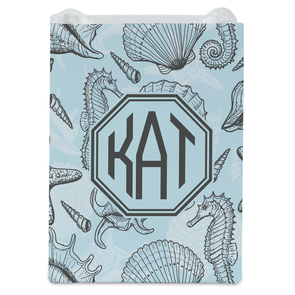 Sea-blue Seashells Jewelry Gift Bag - Matte - Front