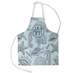 Sea-blue Seashells Kid's Apron - Small (Personalized)