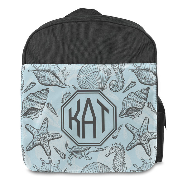Sea-blue Seashells Kids Backpack - Front