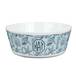 Sea-blue Seashells Kid's Bowl (Personalized)