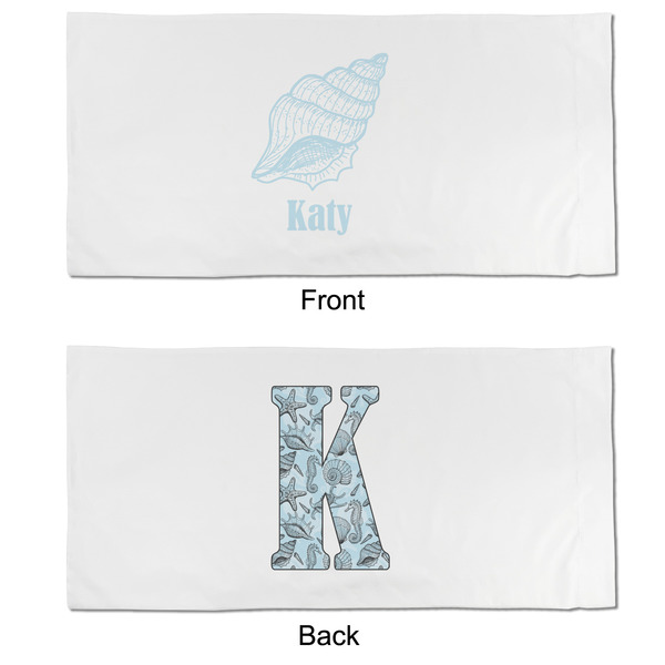 Sea-blue Seashells King Pillow Case - APPROVAL (partial print)