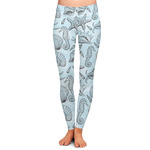 Sea-blue Seashells Ladies Leggings - 2X-Large