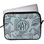 Sea-blue Seashells Laptop Sleeve / Case (Personalized)