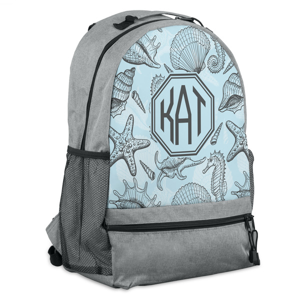 Custom Sea-blue Seashells Backpack (Personalized)