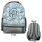 Sea-blue Seashells Large Backpack - Gray - Front & Back View