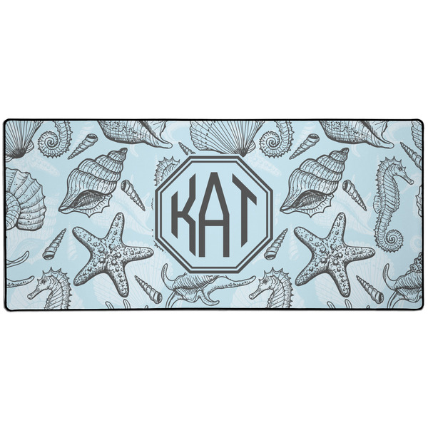 Custom Sea-blue Seashells Gaming Mouse Pad (Personalized)