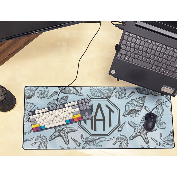 Sea-blue Seashells Large Gaming Mats - LIFESTYLE