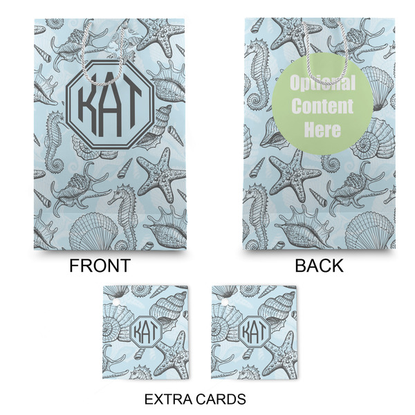 Sea-blue Seashells Large Gift Bag - Approval