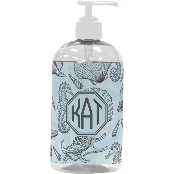 Sea-blue Seashells Large Liquid Dispenser (16 oz) - White