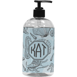 Sea-blue Seashells Plastic Soap / Lotion Dispenser (Personalized)