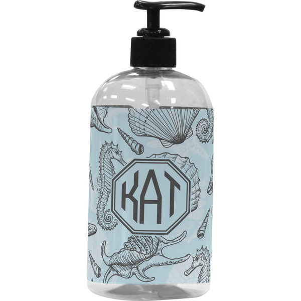 Custom Sea-blue Seashells Plastic Soap / Lotion Dispenser (Personalized)