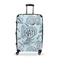 Sea-blue Seashells Suitcase - 28" Large - Checked w/ Monogram