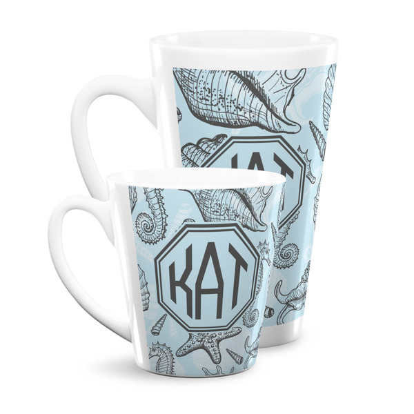 Sea-blue Seashells Latte Mugs Main