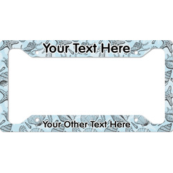 Sea-blue Seashells License Plate Frame (Personalized)