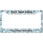 Sea-blue Seashells License Plate Frame - Style B (Personalized)
