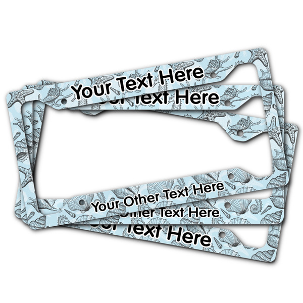 Sea-blue Seashells License Plate Frames - (PARENT MAIN)