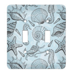 Sea-blue Seashells Light Switch Cover (2 Toggle Plate)