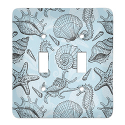 Sea-blue Seashells Light Switch Cover (2 Toggle Plate) (Personalized)
