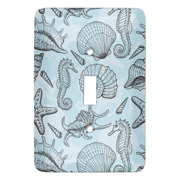 Custom Sea-blue Seashells Light Switch Cover (Single Toggle)