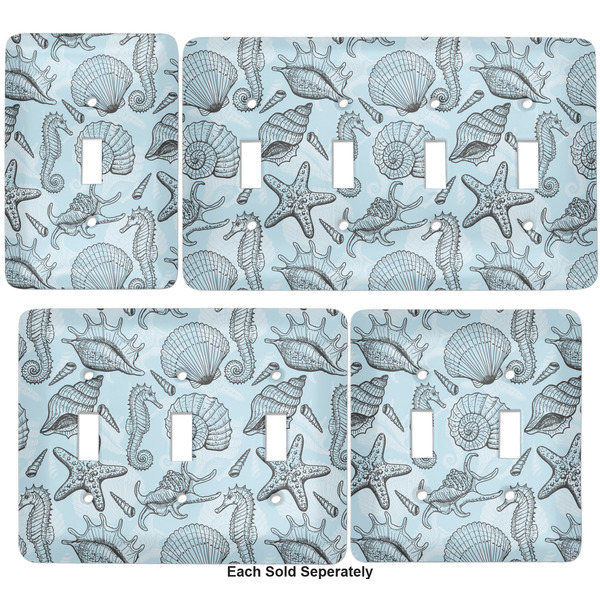 Sea-blue Seashells Light Switch Covers all sizes