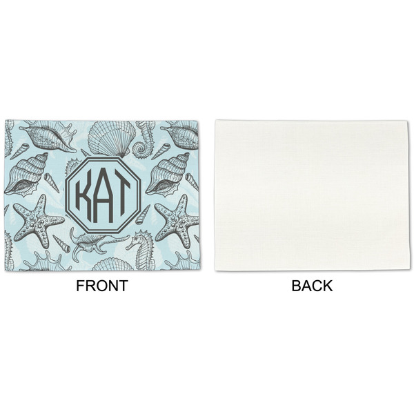 Sea-blue Seashells Linen Placemat - APPROVAL Single (single sided)