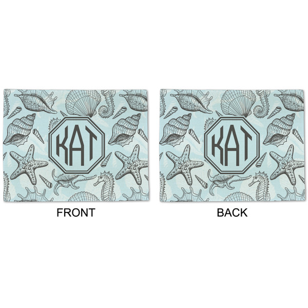 Sea-blue Seashells Linen Placemat - APPROVAL (double sided)