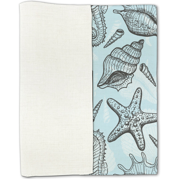 Sea-blue Seashells Linen Placemat - Folded Half