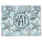 Sea-blue Seashells Single-Sided Linen Placemat - Single w/ Monogram
