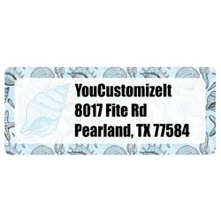 Sea-blue Seashells Return Address Labels (Personalized)